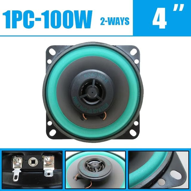 Q-PERTORS 4 Zoll Auto Koaxial Lautsprecher 100W HiFi Full Range Subwoofer in Multicolour - Bild 1