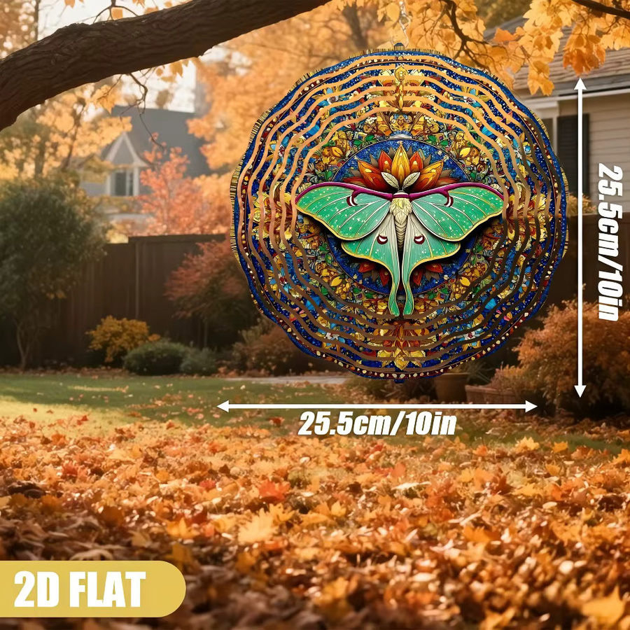 CIFBUY Motten-Mandala Windspiel in Hellgrau als Boho Gartenkunst zum Aufhängen - Bild 2