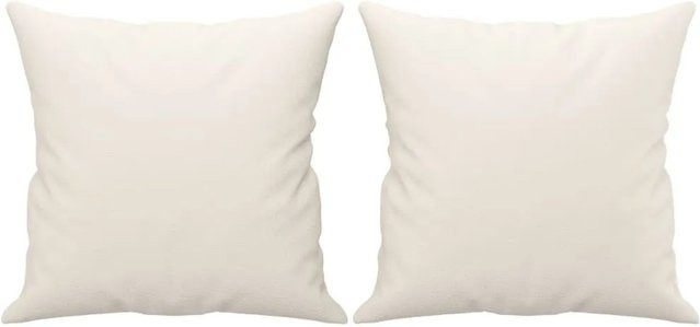 vidaXL Zierkissen Set aus 2 Stück in Creme/Beige aus Kunstleder B/B: 40 x 40 cm - Bild 1
