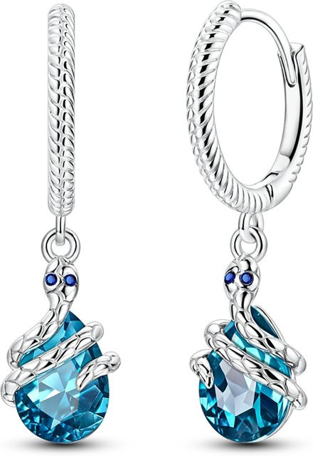 parmuz Ohrringe, 925 Sterling Silber, Schlangen-Tropfenohrringe, Damen - Bild 1