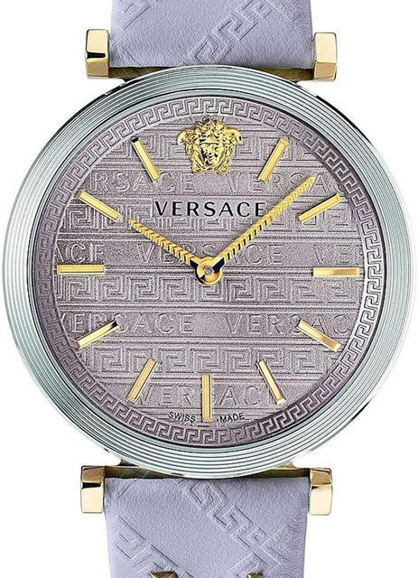 Versace Damenuhr, Quarz, Edelstahl, 36 mm, Silber, Leder, 5 ATM - Bild 1