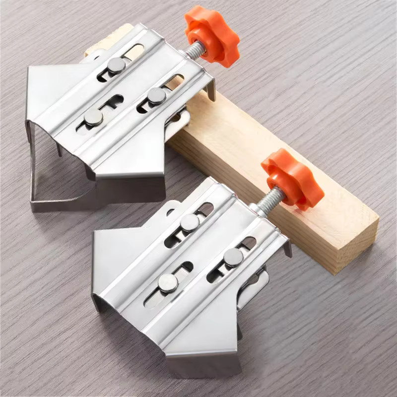 FNICEL Eckklemme aus Stahl in Silber, 90 Grad rechtwinklige Schnellspleißklemme mit verstellbarer Schwenkbacke für Tischler, DIY-Rahmen und Schweißen - Bild 4