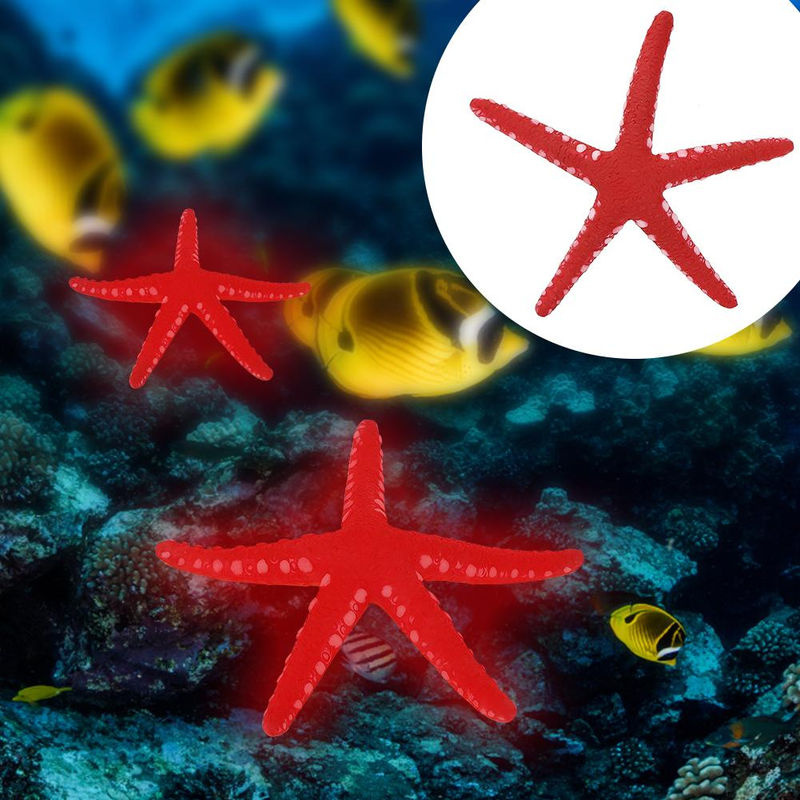 TOMTOP JMS Leuchtende Seestern-Aquariendekoration aus Kunststoff in Rot - Bild 4