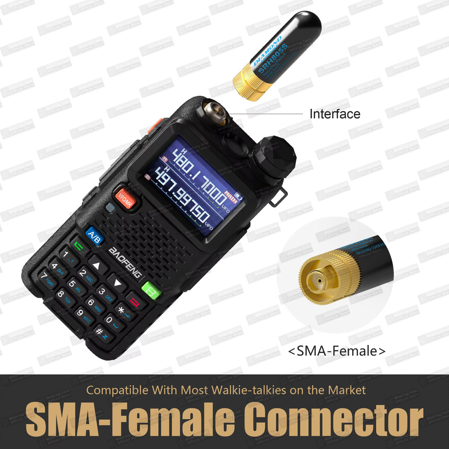 RONGYIN SRH805S Mini Dual Band Antenne 144/430MHz mit SMA-Buchse in Schwarz - Bild 3