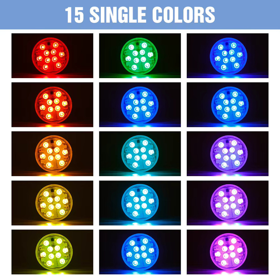 2er-Pack RGB LED-Unterwasserbeleuchtung für Pool, Teich und Garten als wasserdichte Dekoration - Bild 2