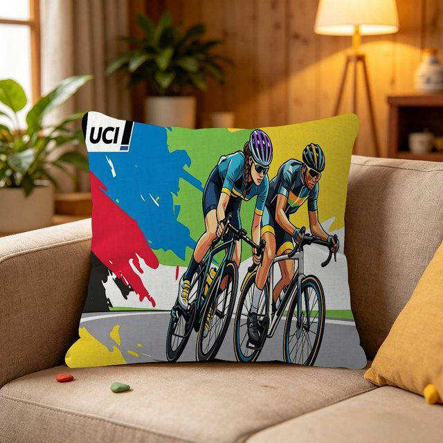 JMG Clothing Mountainbike Kunst Kissenbezug aus Polyester, Mehrfarbig, B/B: 50 x 50 cm - Bild 1