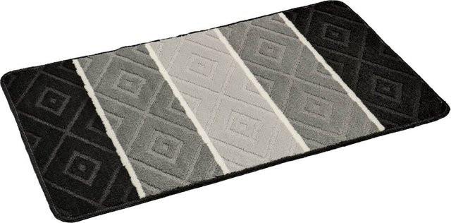 POCOline Badematte modern in Grau, Schwarz und Silber, rutschfest und schnelltrocknend, B/T: 120 x 70 cm - Bild 1