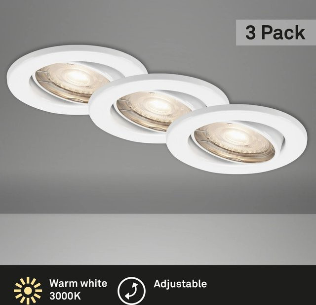 Briloner LED-Einbaustrahler rund in Weiß mit warmweißem Licht und GU10 Fassung - Bild 1