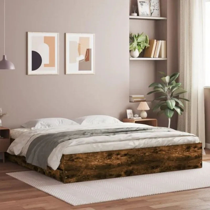 vidaxl Funktionsbett mit Schubladen in Räuchereiche Braun aus Holzwerkstoff B/T/H: 160 x 200 cm - Bild 1