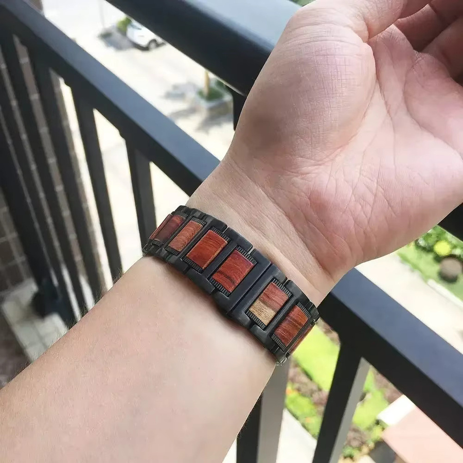 Gliederarmband Holz, Rot, Unisex - Bild 5