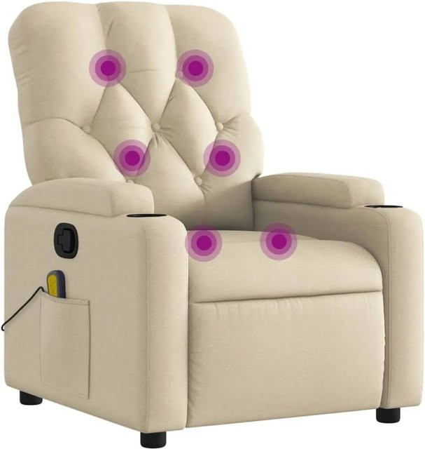 VIDAXL Massagesessel Relaxsessel in Beige mit Stoffbezug und Armlehnen - Bild 1