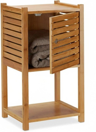 Relaxdays Badregal aus Bambus in Natur, 3 Ebenen, B/T/H: 62,5 x 35 x 29 cm