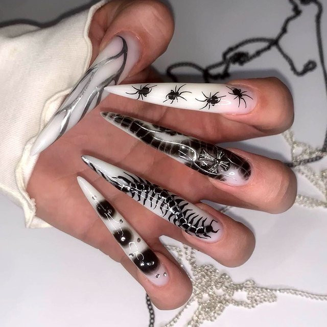 YADORNOS Press on Nails, Black, Glänzend, 24 Stück - Bild 1