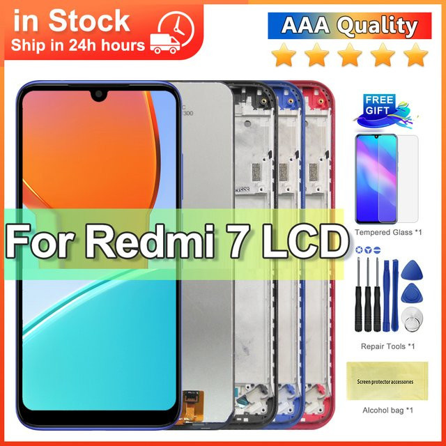Xiaomi Redmi 7 LCD-Display Touchscreen Digitalisierer mit Rahmen in Schwarz, 6.26 Zoll - Bild 1