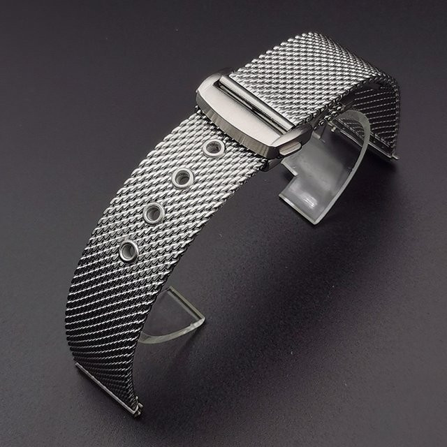 Uhrenarmband Edelstahl, Silber, Herren, 20mm 22mm - Bild 1