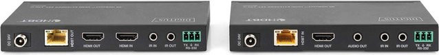 Digitus DS-55508 HDBaseT HDMI Extender Set für Video, Audio, Infrarot und serielle Erweiterung über CAT 5e/6/7/8 bis 150 m in Schwarz - Bild 1