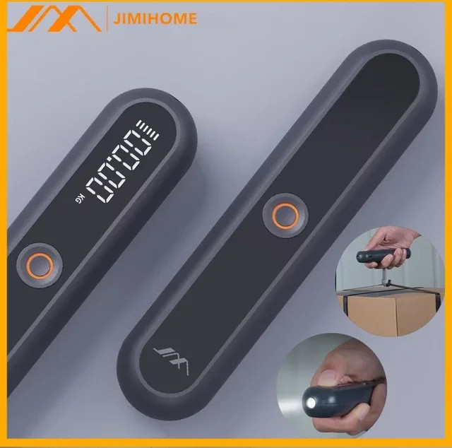 Jimihome Tragbare Digitale Gepäckwaage mit Typ-C-Anschluss und Digitalanzeige, wiederaufladbar, bis 30 kg, Farbe: Kunststoff - Bild 1