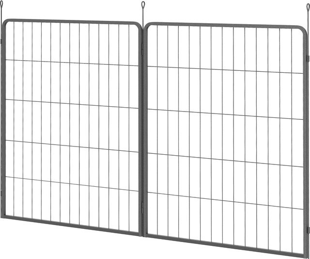 PawHut 2er-Set Erweiterung für Hundezaun-Freigehege aus Metall in Schwarz, B: 100 cm, H: 80 cm - Bild 1
