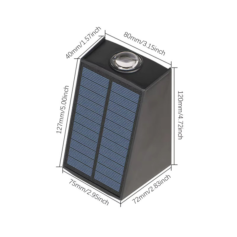 SHENZHITECH Solar-Wandleuchten für Garten und Terrasse in Weiß oder Schwarz mit kühlem weißem Licht - Bild 2