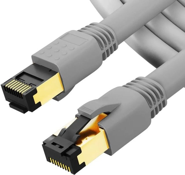 hb-digital Patchkabel CAT 8.1 LAN Kabel S/FTP Grey, Länge: 3 m - Bild 1