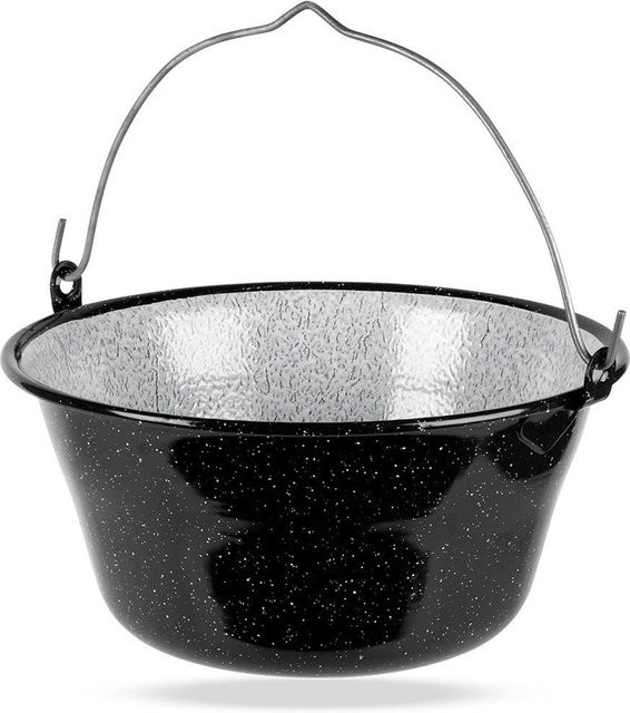 Orion Ungarischer Hänge-Emaille-Stahlkessel in Schwarz und Weiß mit 7,5 l Füllmenge - Bild 1