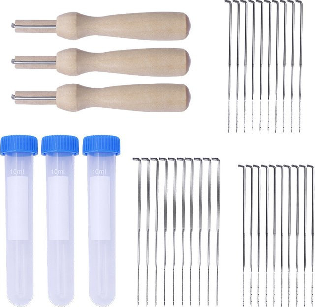 QERVFLO Filznadel Set mit 30 Stück für Wolle und DIY Handwerk, Mehrfarbig - Bild 1