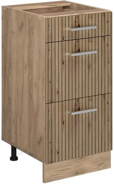 Vicco Küchenunterschrank R-Line Artisan-Eiche/Goldkraft Eiche mit Schubladen, Breite: 40 cm - Bild 1