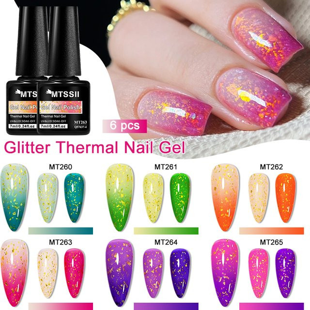 Mtssii MT262 Glitter Thermal Gel Nagellack, 7 ml, Farbwechsel - Bild 1