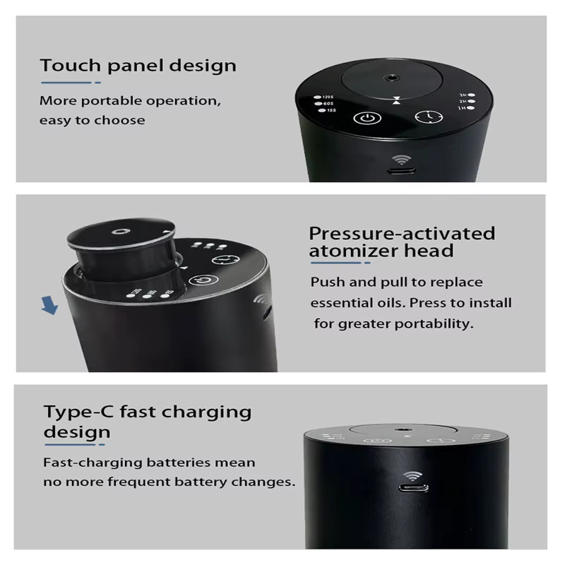 PDQ Tragbarer Auto-Aroma-Diffusor mit App-Steuerung in Schwarz und Silber - Bild 6