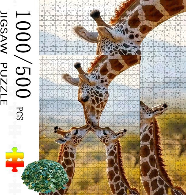 AZNM Giraffen-Puzzle, Tiere, Pappe / Karton, Bunt / Mehrfarbig - Bild 1