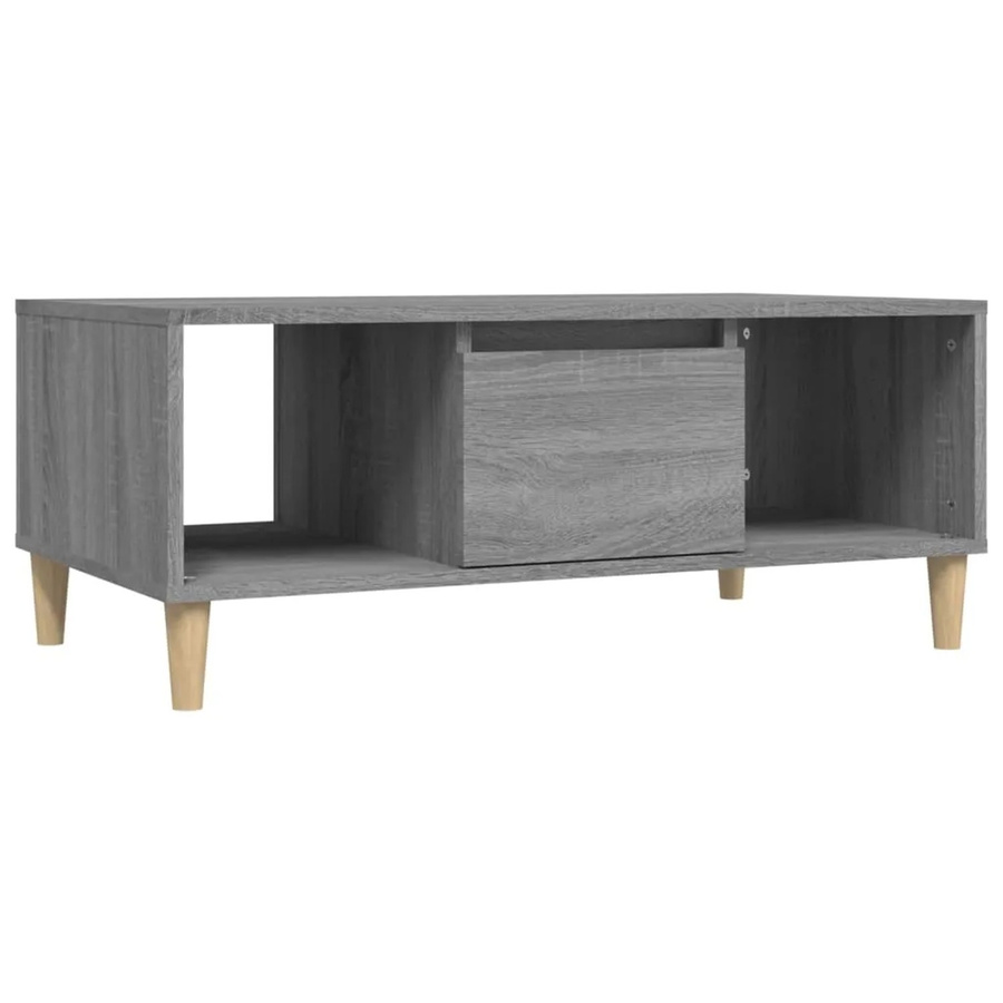 vidaXL Couchtisch in Grau Sonoma aus Holzwerkstoff und Eukalyptus, B/T/H: 90 x 50 x 36,5 cm - Bild 2