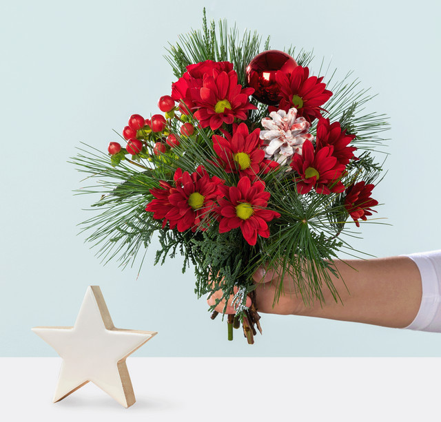 Blume2000 Wintergruß mit Deko-Aufsteller Stern Weiß - Bild 1
