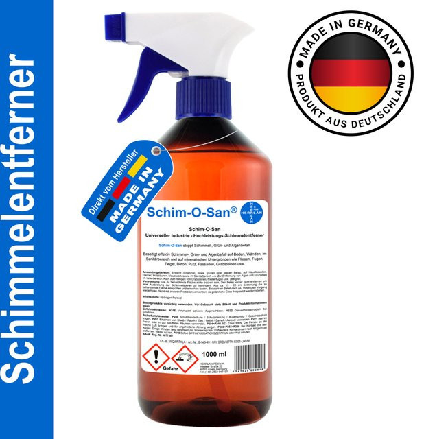HERRLAN Schim-O-San Schimmelentferner Spray, 1000 ml für Bad, Fugen, Wand und Fassade - Bild 1