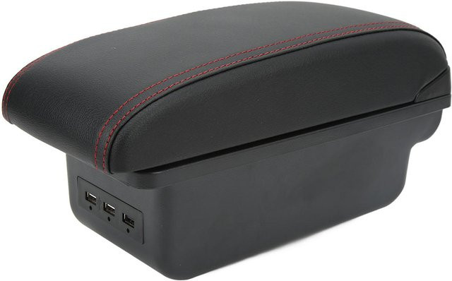 Aimo Auto Mittelarmlehnenbox Schwarz mit USB-C Anschluss und großer Kapazität als Aufbewahrungsbox für die Mittelkonsole - Bild 1