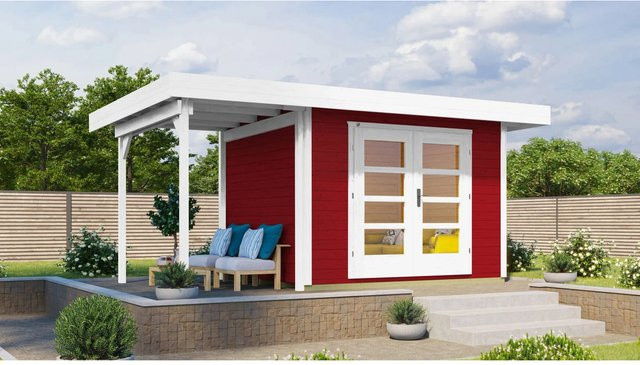 WEKA Gartenhaus 126 A Gr.2 aus Holz mit Flachdach in Schwedenrot, B/H/T: 500 x 226 x 375 cm - Bild 1