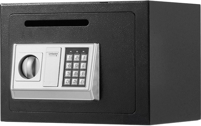 Buying Solutions MB Wertschutzschrank mit Einwurfschlitz in Schwarz aus Stahl, B/T/H: 34,5 x 24,5 x 20,0 cm - Bild 1