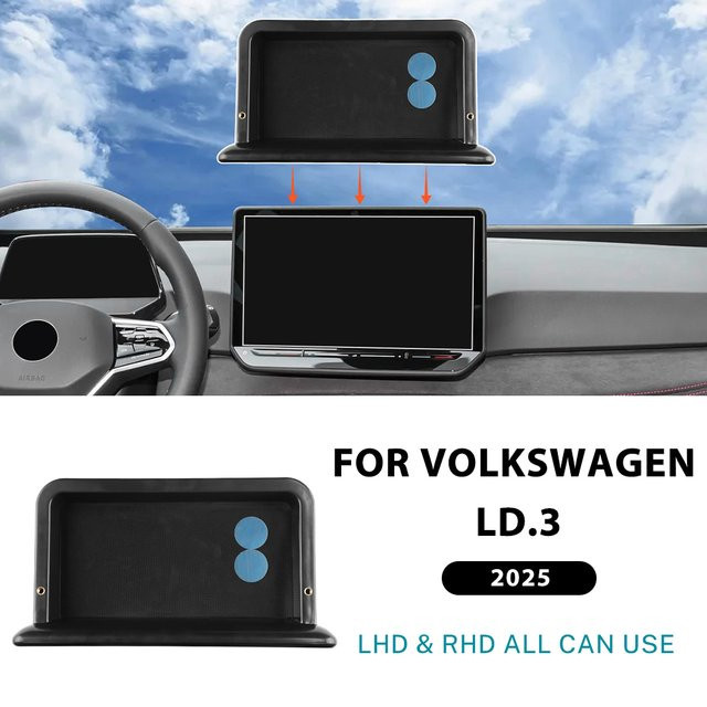 Aufbewahrungsbox für das Armaturenbrett Volkswagen VW ID3 ID4 CROZZ, Mittelkonsole Verstecktes Fach hinter dem Bildschirm, Schwarz - Bild 1