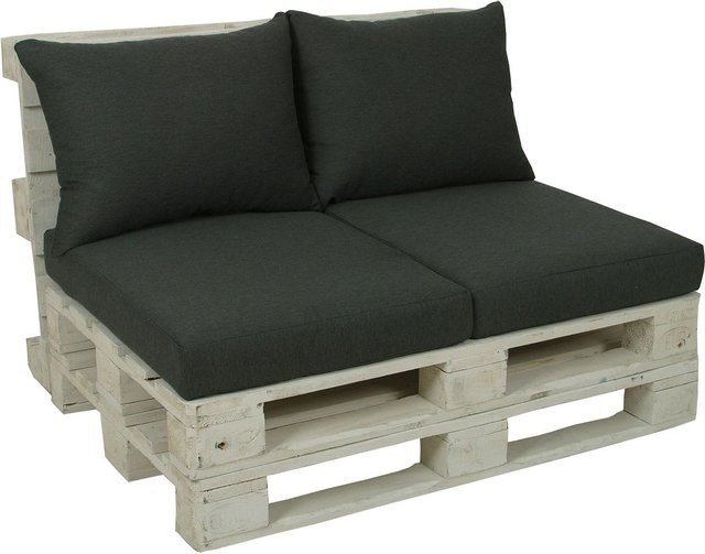 GO-DE TEXTIL Loungemöbel Paletten-Kissen 2-teilig wasserabweisend Anthrazit - Bild 1