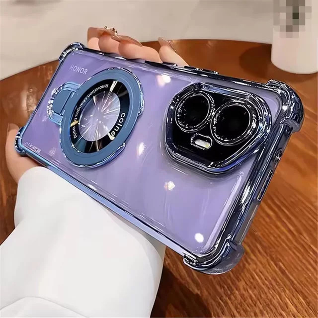 Transparente Silikon-Handyhülle mit magnetischer Halterung und stoßfestem Schutz für Honor - Bild 1