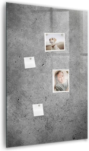 Tulup Glasmagnettafel Beton Weiß Grau B: 60 cm, H: 90 cm - Bild 1