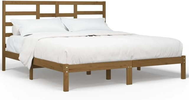 vidaXL Massivholzbett aus Kiefer in Honigbraun B/T/H: 200 x 200 x 206 cm - Bild 1