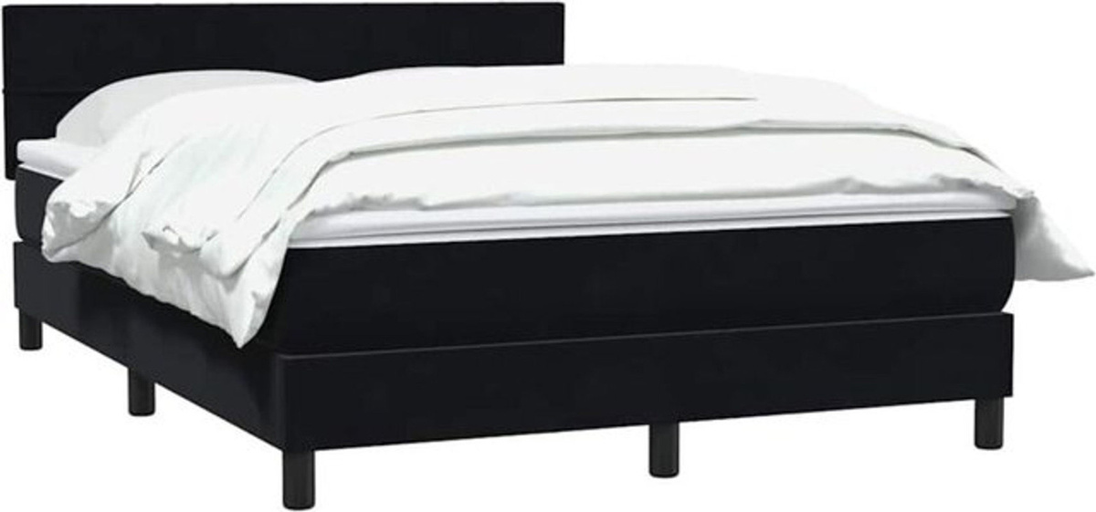 vidaxl Boxspringbett mit Matratze aus Samt in Schwarz B/T/H: 160 x 210 cm - Bild 1