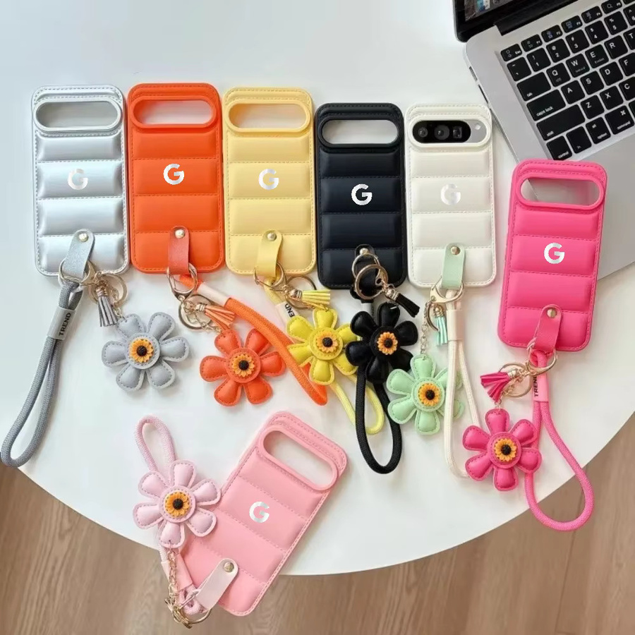Sonnenblumen Handyhülle im Korea-Stil für Google Pixel 10 9 8 7 6 Pro XL A mit Lanyard und stoßfester Rückseite in Orange - Bild 3