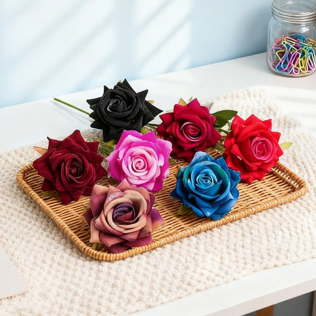 HUALIANQI Künstliche Seidenrosen in Multicolour für Hochzeitsdekoration und DIY-Geschenkzubehör (10 Stück) - Bild 1