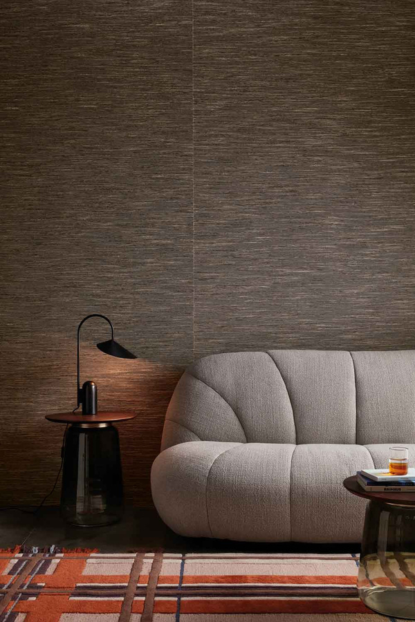 Omexco Tapete Subtle Blend LS902 in Grau und Braun mit abstraktem Streifenmuster aus Naturfasern - Bild 1