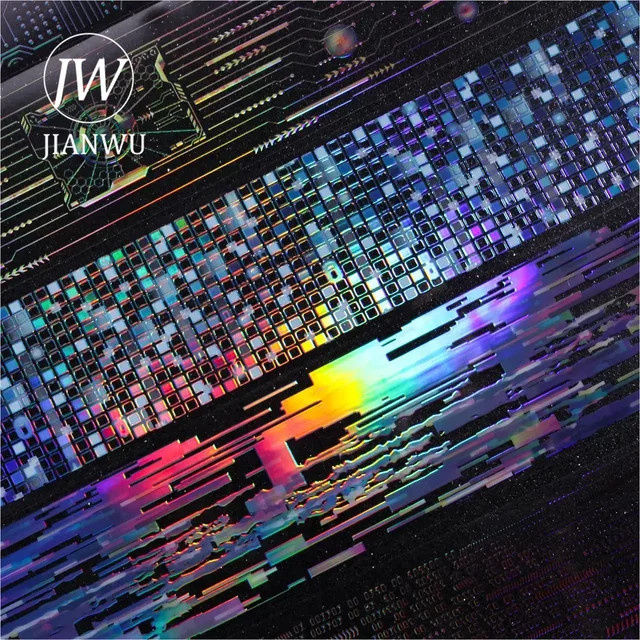 JIANWU Washi Tape Punk Circuit Serie Vintage Laser Design in Multicolour, Breite: 5 cm, Länge: 200 cm - Bild 1