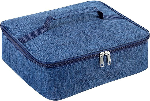 Isolierte Lunchtasche von OutsideWorld aus Oxford-Gewebe mit Aluminiumfolie in Grau und Blau - Bild 1
