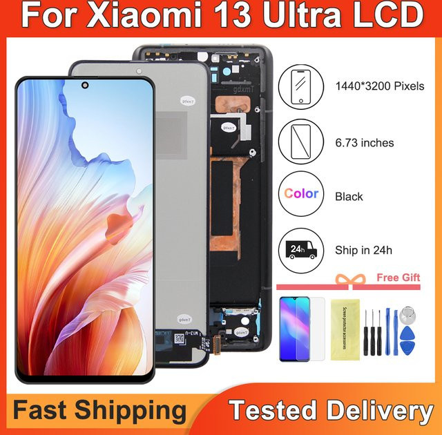 Xiaomi Mi 13 Ultra LCD Display Touchscreen Digitizer Montage Ersatz mit Rahmen in Schwarz - Bild 1