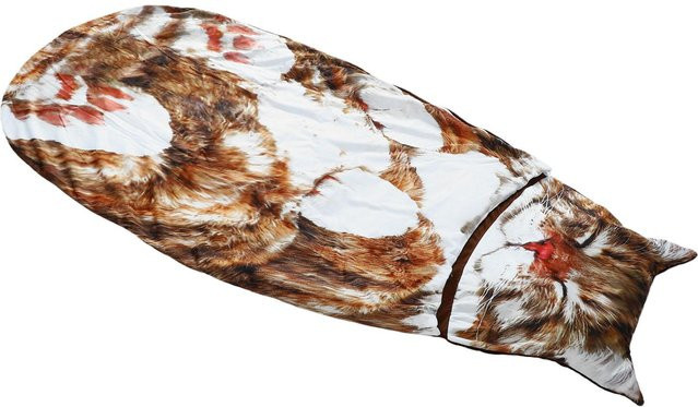 Niedriger Plüsch-Schlafsack in Katzenform für Erwachsene für Camping und Reisen - Bild 1
