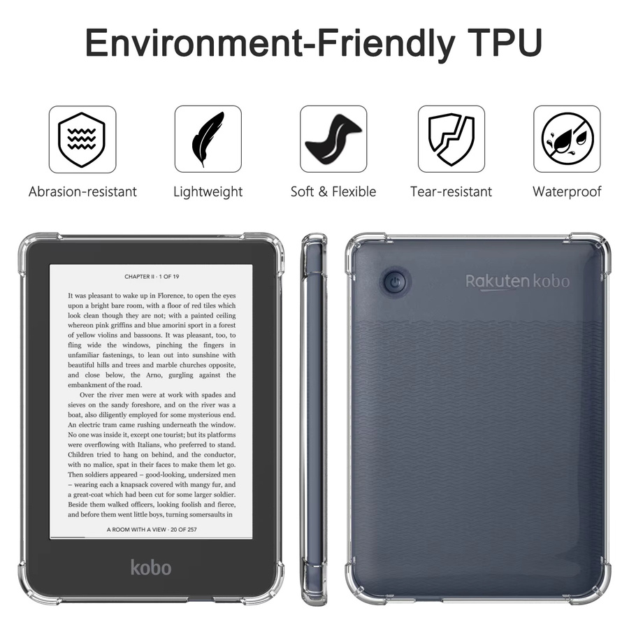 Stoßfeste transparente TPU-Schutzhülle von IEOVIEE für Kobo Libra Colour, Libra 2 und Clara Colour Modell N367 - Bild 3